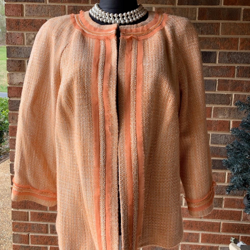 Peach Focus 2000 Plazacore French Perfume Fantasy CoCo Tweed Jacket.